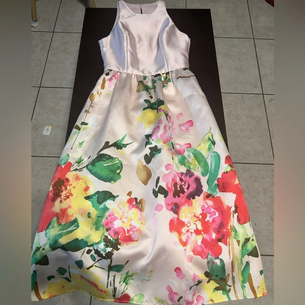 ALFRED SUNG Cream Floral Maxi Dress - Picture 3 of 6